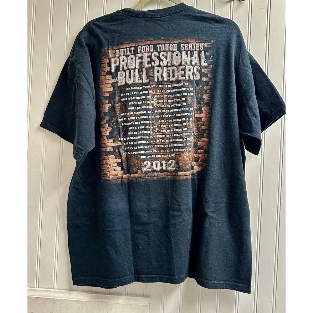 Vintage PBR Pro Bull Riders 2012 Built Ford Tough Series Tour Shirt – Size XL TG